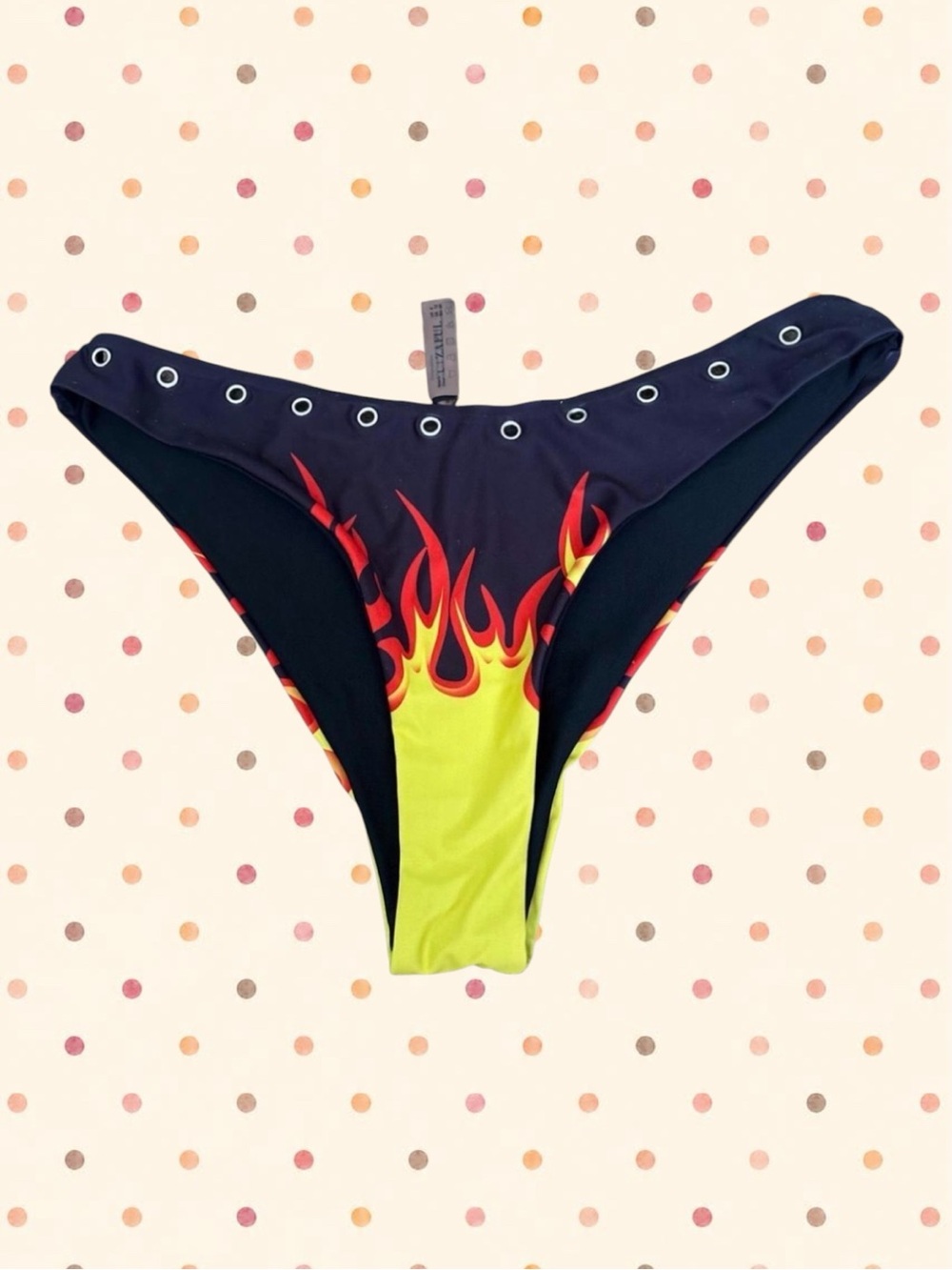 Zaful Grommet Flame Bikini Bottoms Medium